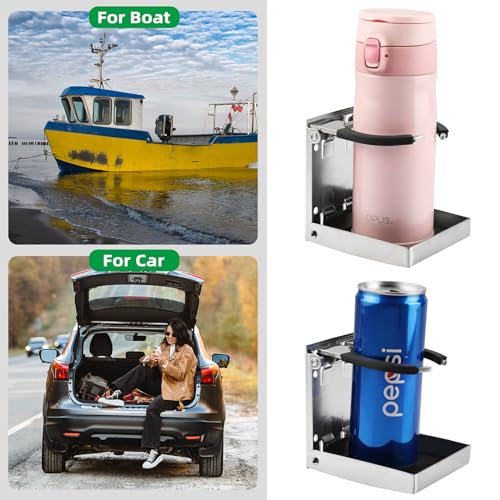 4 Pack Stainless Steel Adjustable Folding Cup Holder