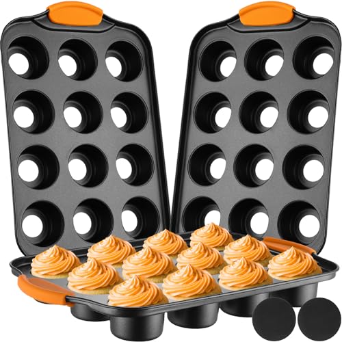 3 Pack Mini Cheesecake Pans Removable Bottom 12 Cavity