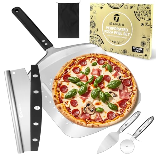Perforated Pizza Peel 12inch Aluminum Pizza Paddle Spatula Non