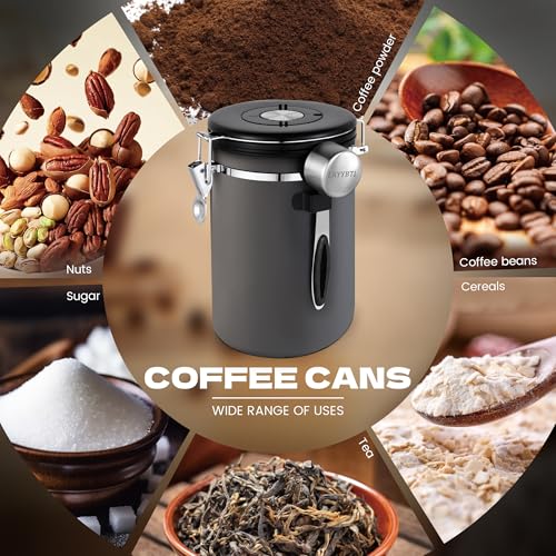 38oz Stainless Steel Airtight Coffee Canister with Date Dial