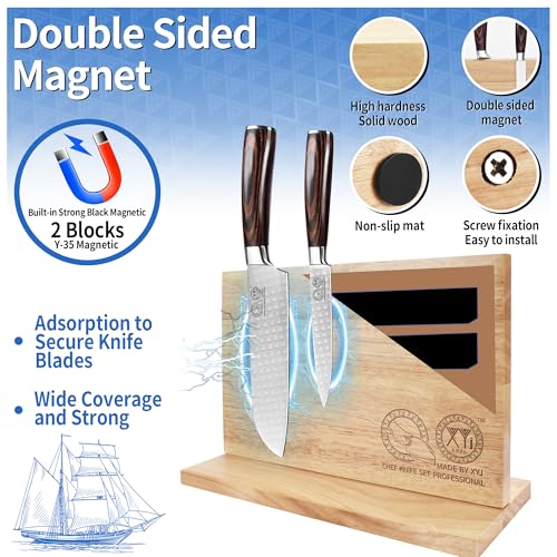 Magnetic Knife Block (light wood color / 11.8*7 inch without board)