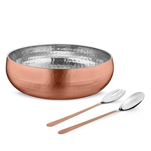 Set of 3 1 large salad bowl and 2 serving spoons