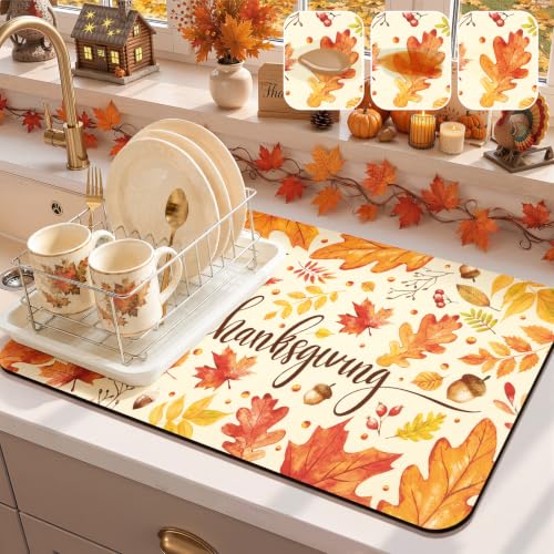 2PCS Dish Drying Mat and Sink Splash Guard