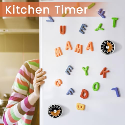 6 Pcs 60 Minute Visual Timer Visual Kitchen Timer (Black Orange)