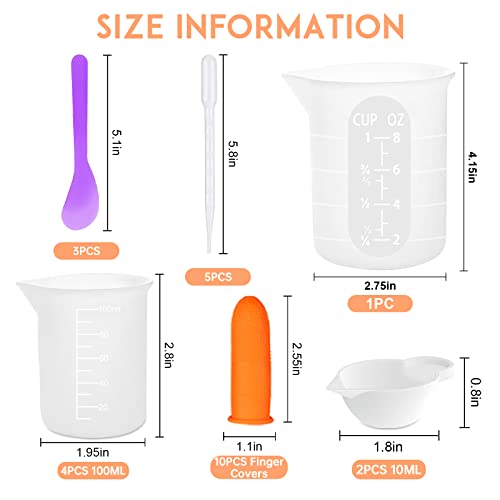 Silicone Resin Measuring Cups Tool Kit
