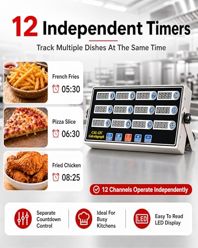 Commercial 12 Channel Digital Kitchen Timer (12 Channel)