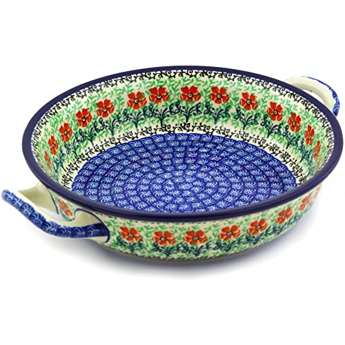 Polish Pottery Round Medium Baker with Handles made by Ceramika Artystyczna