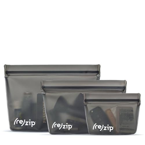 re) zip Stand-Up 3-piece and 5-piece Reusable Bag Kit | BPA-Free, Food Grade, Leakproof, Freezer and Dishwasher Safe