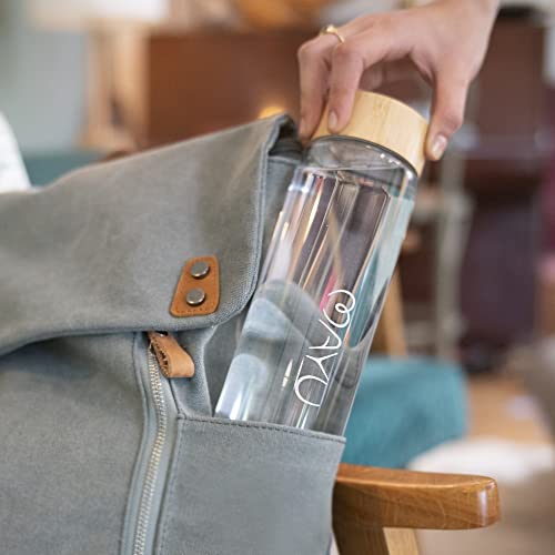 Portable & Travel Water Bottles with Bamboo Lid and Strainer to Infuse