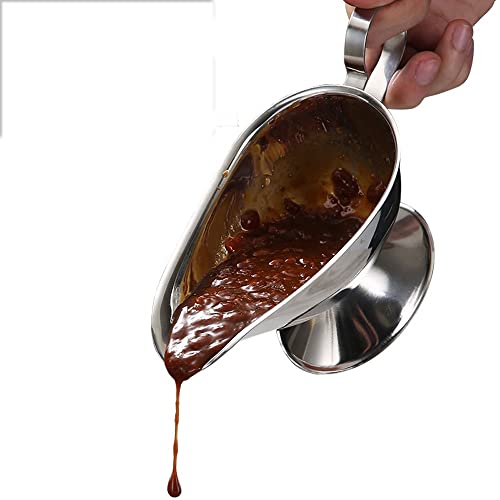 Pour Gravy Into the Dish Sauce Dripless Lip Salt Spice Gravy Boat Kitchen Restaurant Steak Sauce Lip Stainless Steel Sauce Boat Sauce Storage Box Salad Dressing Server