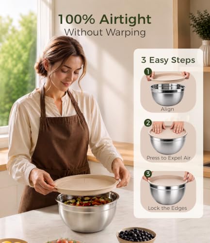 Stainless Steel Mixing Bowls (Beige)