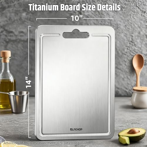 Titanium Cutting Board for Kitchen with Juice Groove (Large)