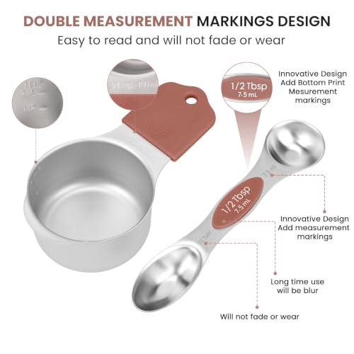 Magnetic Measuring Cups and Spoons Set (Mocha Brown)