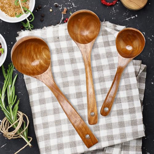 Best Wooden Spoons for Cooking Spoon Set Large Acacia Wood Ladles Spoon Kitchen Utensils Cooking Spatula Long Mixing Serving Spoons Baking Ladle Bamboo Stirring Spoons Kitchen Tools Utensil