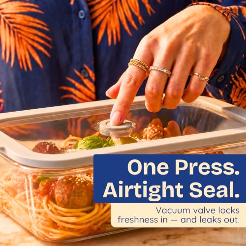 Non Toxic Glass Food Containers with Lids (Gray / 50 Oz)