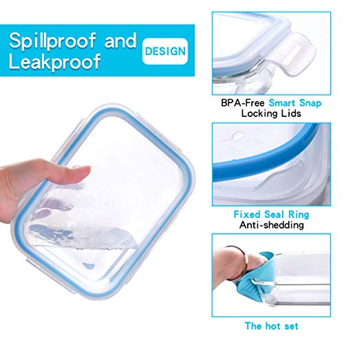 20 Pc Glass Food Storage Containers with Snap Lock Lids
