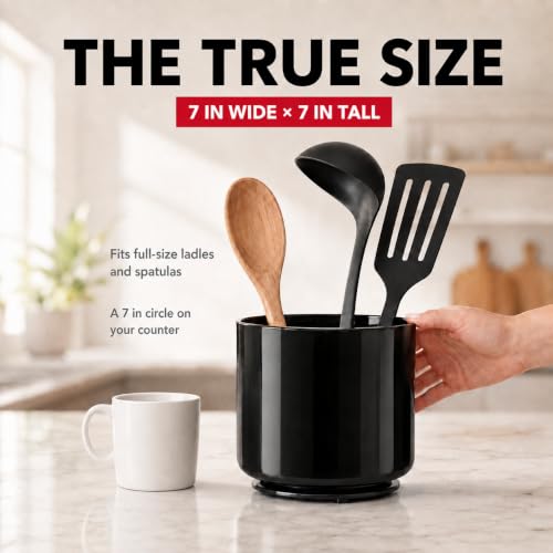 Jumbo Plastic Rotating Extra Large Utensil Holder Crock with No