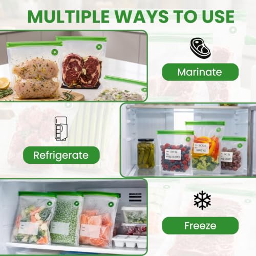 37pcs Reusable Vacuum Seal Bags with Vacuum Sealer (30-Bag Set / Manual Pump)
