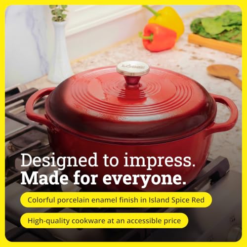 Essential Enamel Cast Iron Dutch Oven (Island Spice Red)