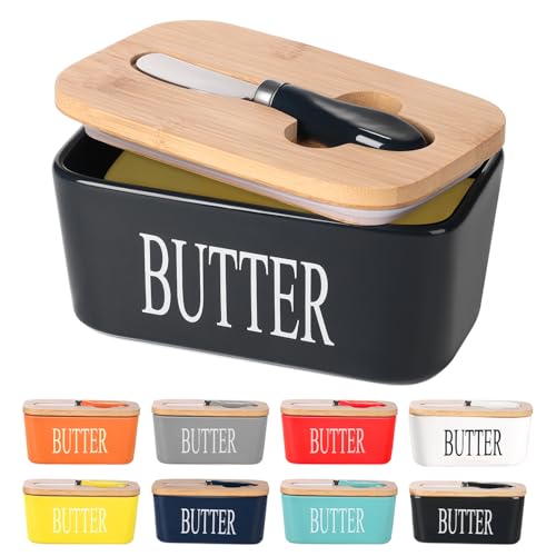Large Butter Container Keeper Storage with Stainless Steel Butter Knife Spreader