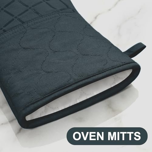 Oven Mitts Pot Holders Sets (Deep Green)