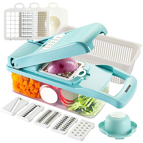 Vegetable Chopper 16in1 Veggie Chopper Slicer Cutter Food Dicer with Container Hand Guard Draining Basket