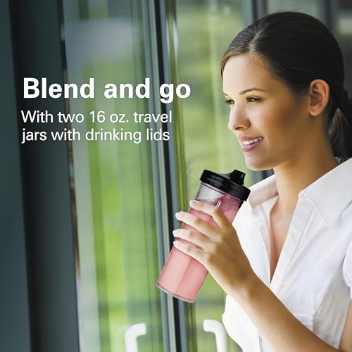 MultiBlend Smoothie Blender with 4 Shatterproof BPA Free Jars and Lids; Large 32oz Jar
