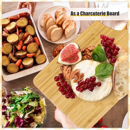 12 Pcs 13 x 7 Inch Bamboo Wood Cutting Board with Handle (13"L x 7"W)
