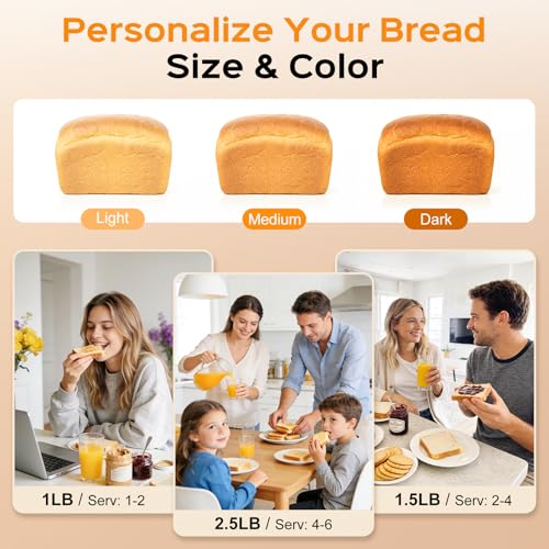 25-in-1 2.5LB Bread Maker with Built-in Electronic Scale (White)