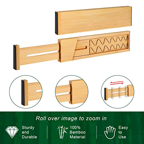 4 Pack Bamboo Drawer Dividers