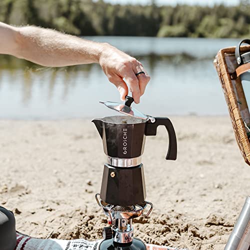 Milano Stovetop Espresso Maker Moka Pot 3 espresso Cup (3 espresso cups / Black)