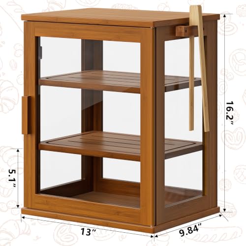 Bread Box for Kitchen Countertop (Caramel / Medium)