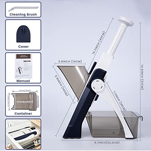 Safe Mandoline Slicer for Kitchen (Blue)
