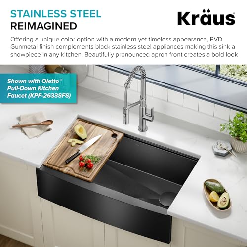 Kore Workstation 33 (33 Inch / Rounded Farmhouse / Gunmetal Black)