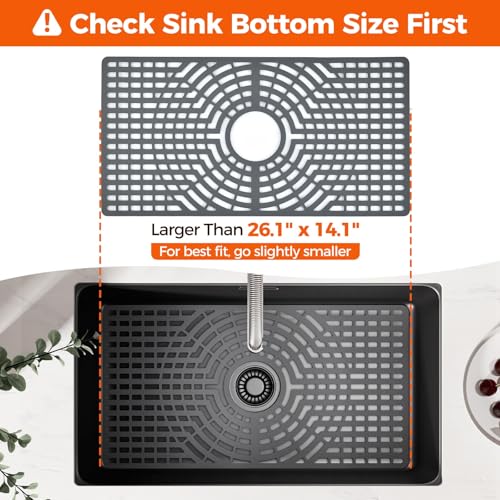 Silicone Sink Protector for Kitchen Sink (26x14 center)