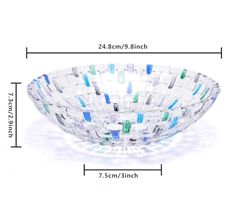 Hand Painted Purple Woven Glass Crystal Salad & Fruit Bowl Decoration