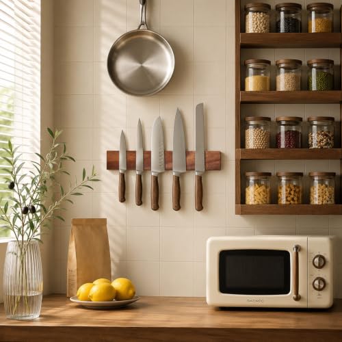 Magnetic Knife Strips (16 Inch / Light Wood)