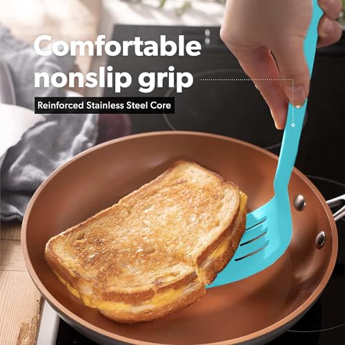 DI ORO Silicone Turner Spatula Set (Teal)