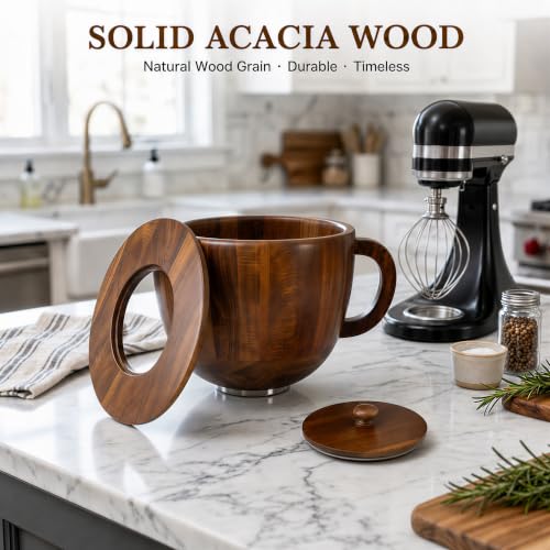 Wood Mixing Bowl Compatible with 4.5