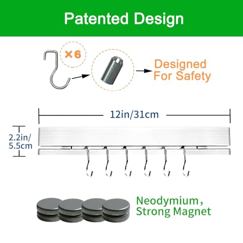 12 Inch Magnetic Knife Holder for Wall No Drill (12Inch)