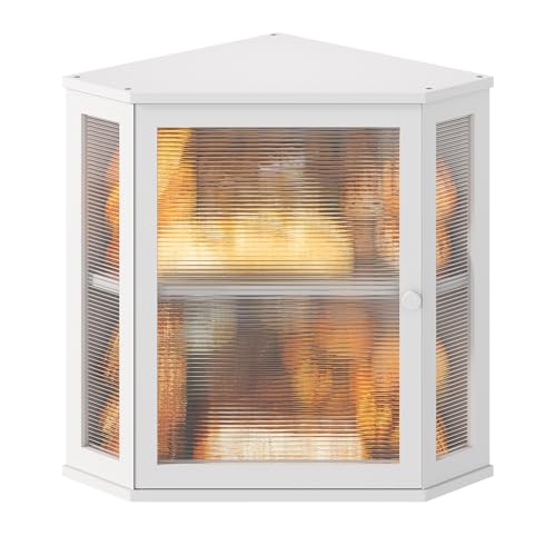 Corner Bread Box for Kitchen Countertop (White / Extra Large)