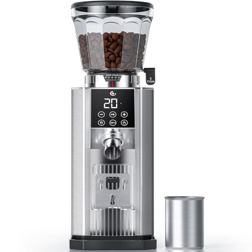 Conical Burr Coffee Grinder (Metallic Silver)