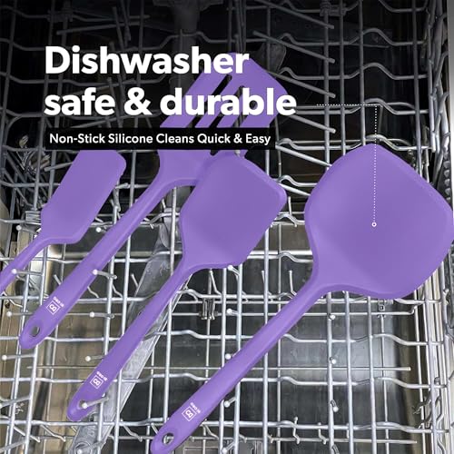 DI ORO Silicone Turner Spatula Set (Lavender)