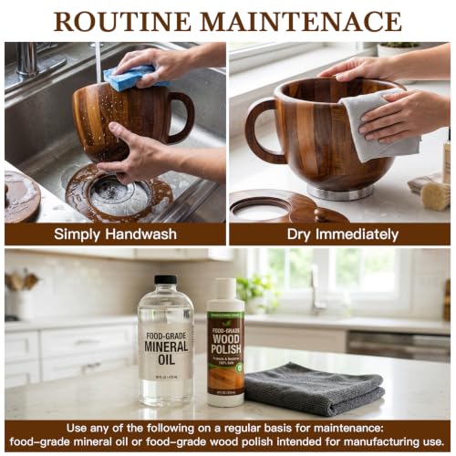 Wood Mixing Bowl Compatible with 4.5