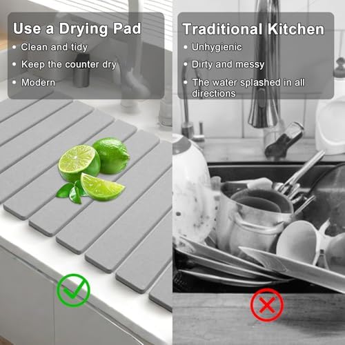 Stone Dish Drying Mats for Kitchen Counter