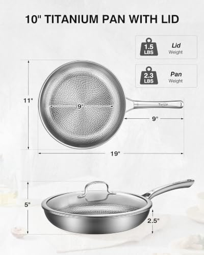 Titanium Pans for Cooking (Titanium / 10-Inch)