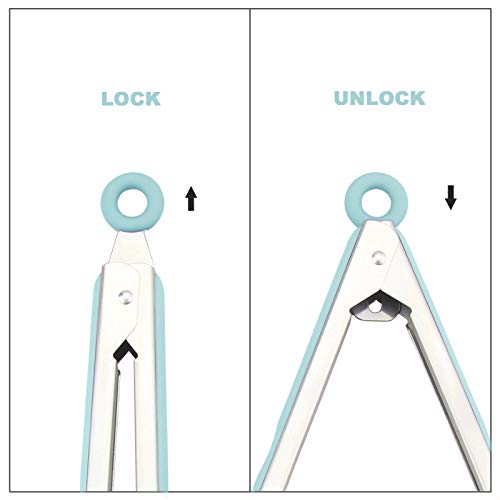 4 Pieces Silicone Stanless Steel Kitchen Cooking tongs set