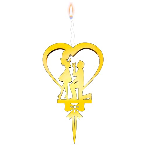 Phrases Candle Topper Gold Food Safe and Reusable Cake Decoration for Birthday Anniversary Wedding Party Elegant Celebration Topper with Custom Sayings for Kids and Adults