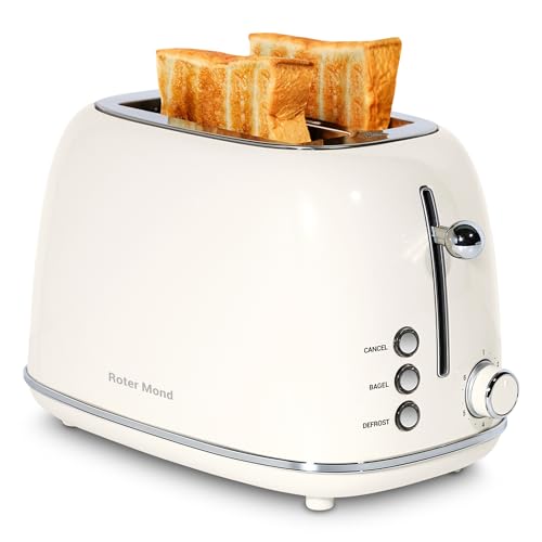 2 Slice Toaster Retro Stainless Steel With Bagel