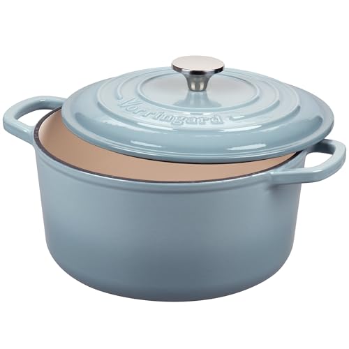 Enameled Cast Iron Dutch Oven Pot with Lid (4.5 QT / Sea salt)